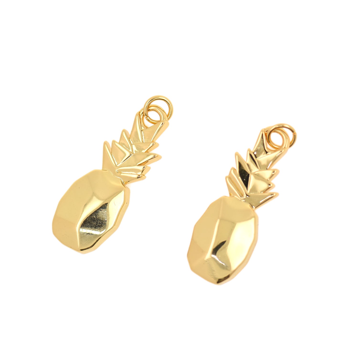 18K Filled Gold Pineapple Pendant, Brass Pineapple Pendant 28x10mm