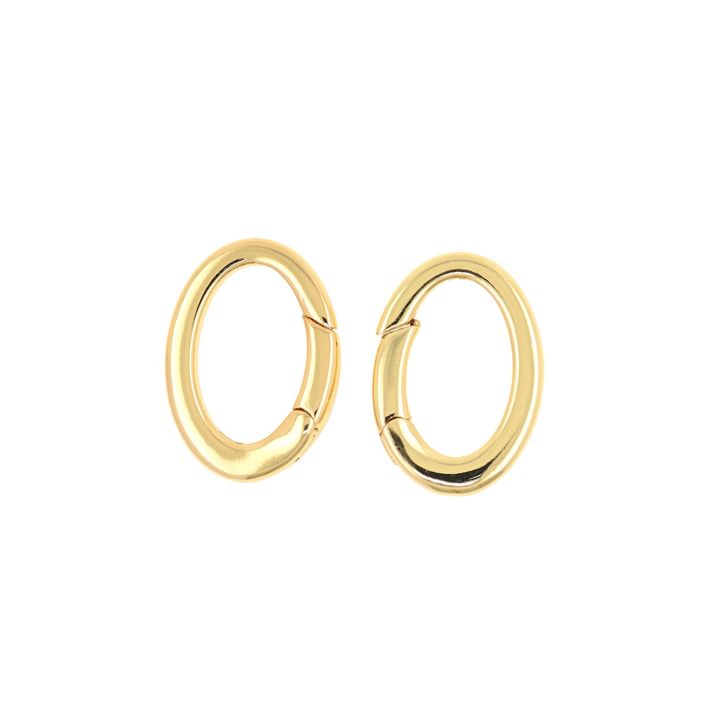 18K Filled Gold Oval Spring Carabiner, Oval Spring Buckle  18x13x3.5mm