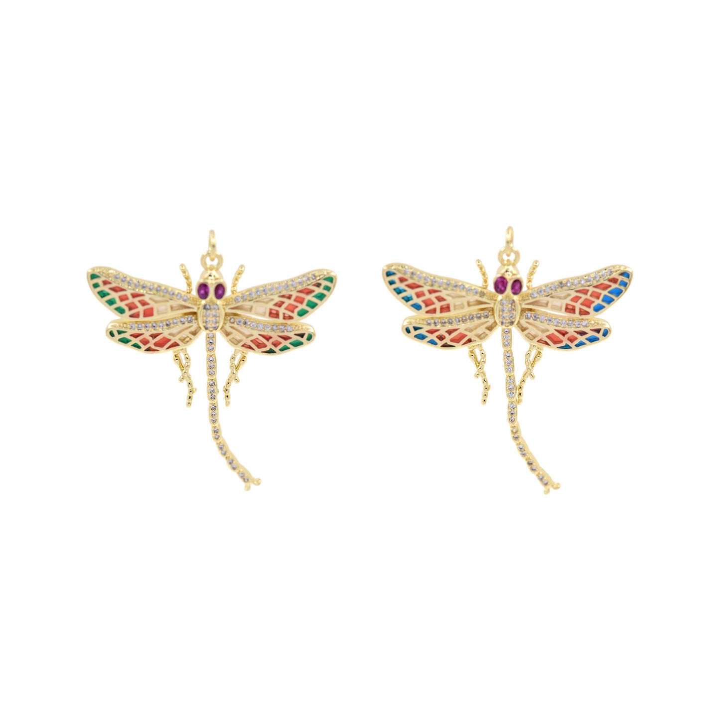 Zircon Dragonfly Pendant 45x40mm