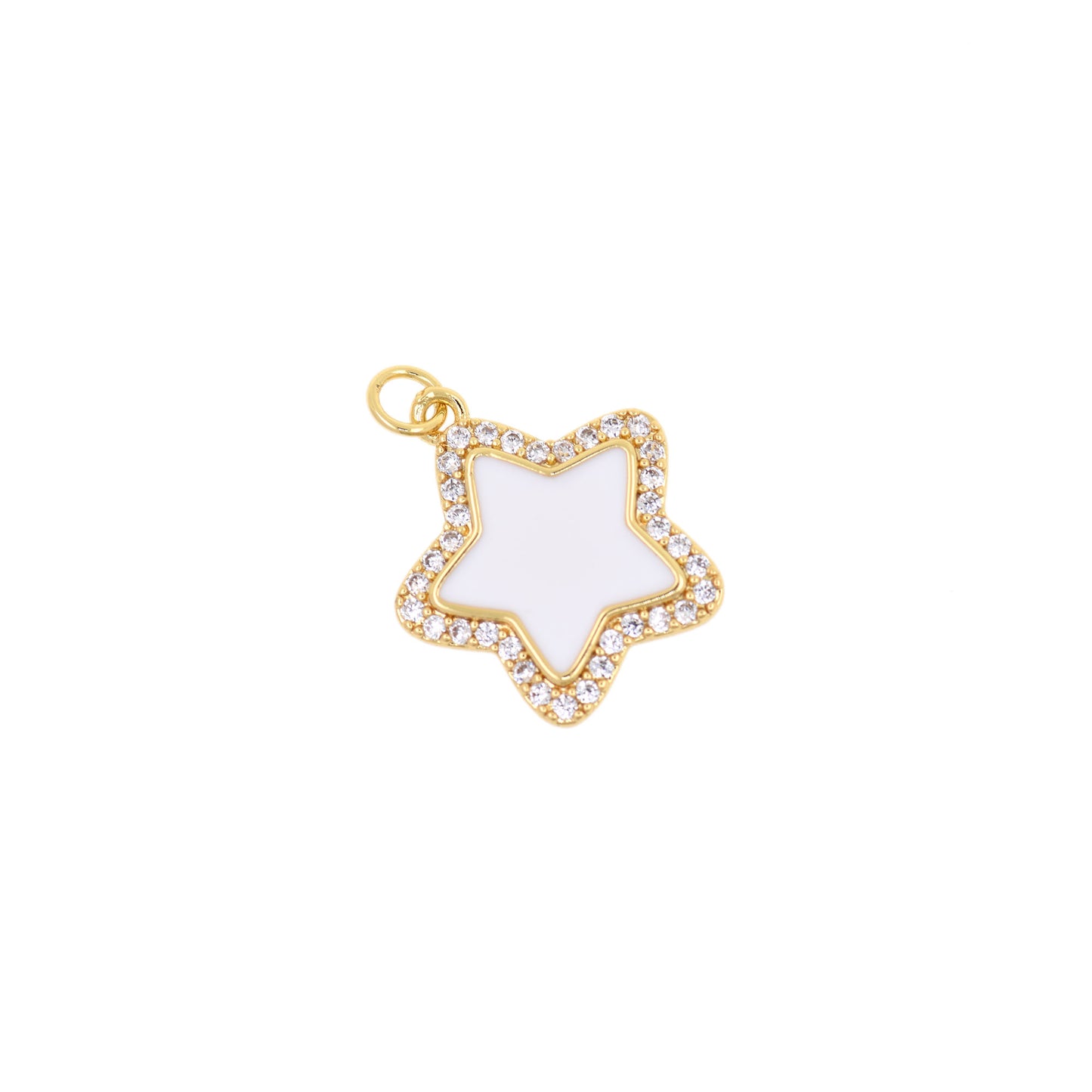 Set with Zircon Enamel Star Pendant 22x20mm