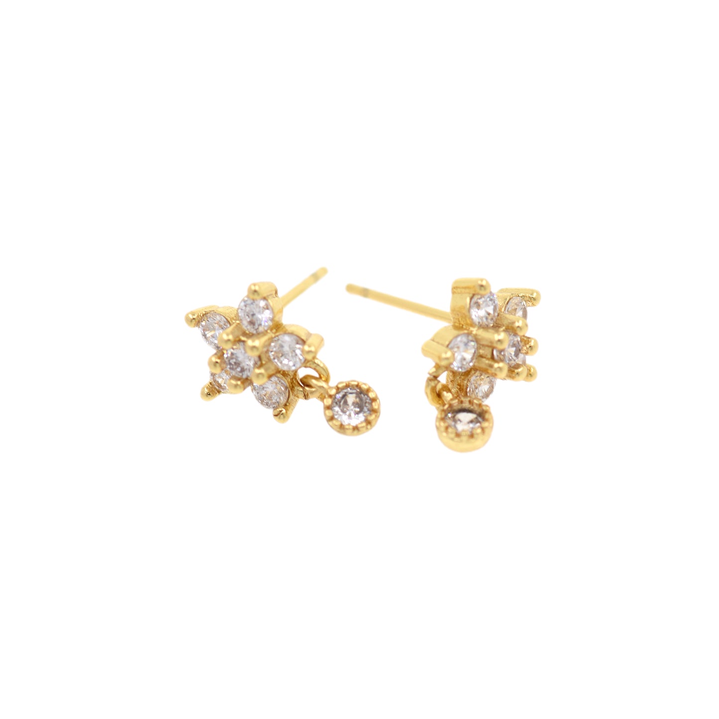 Dainty 18K Gold Filled Daisy Earrings 13x8.5mm