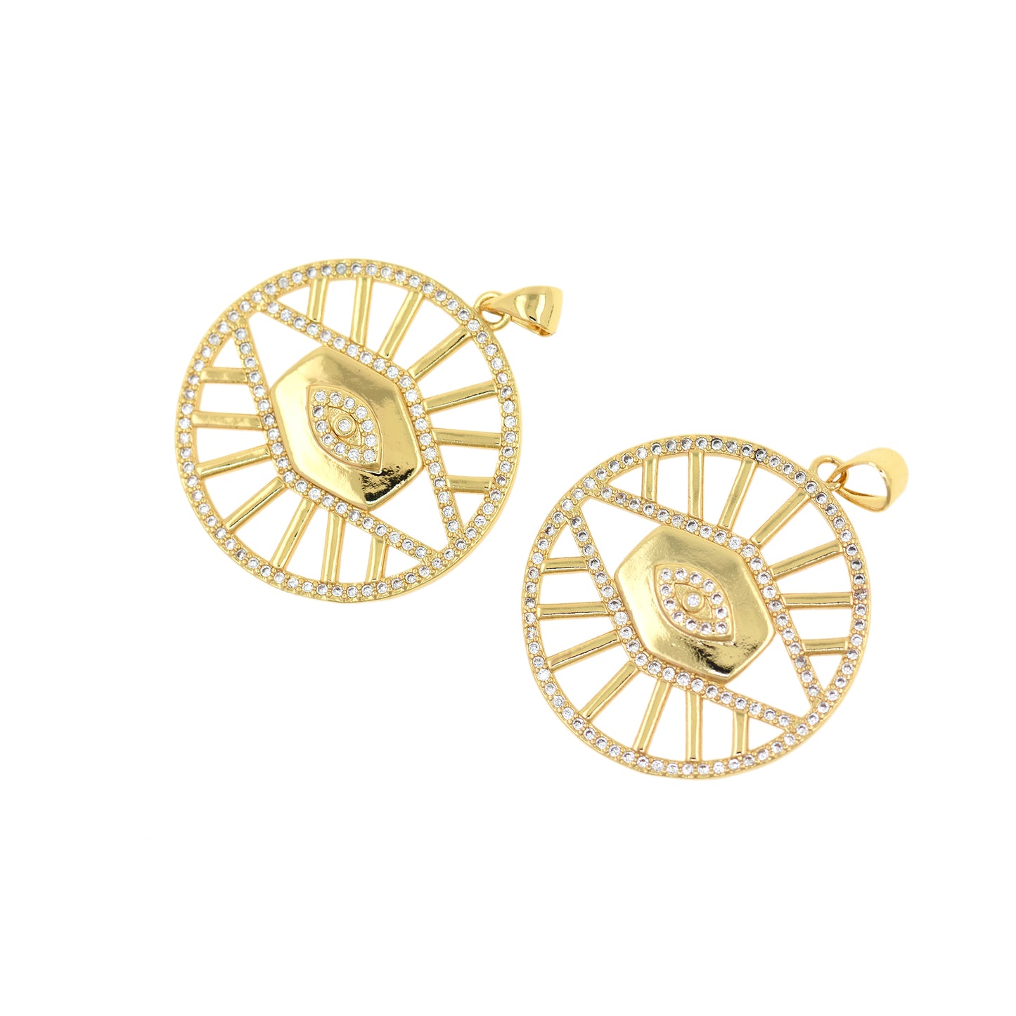 Personalized Round Evil Eye Necklace Charm,Evil Eye Pendant 27mm