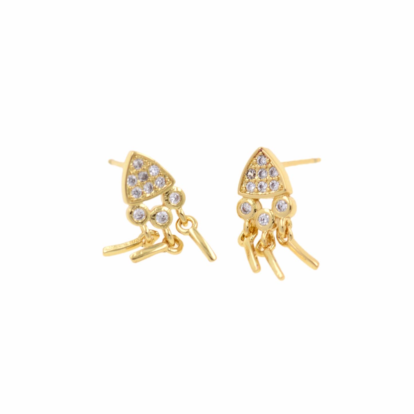 18K Gold Filled Jellyfish Earrings 16x7mm