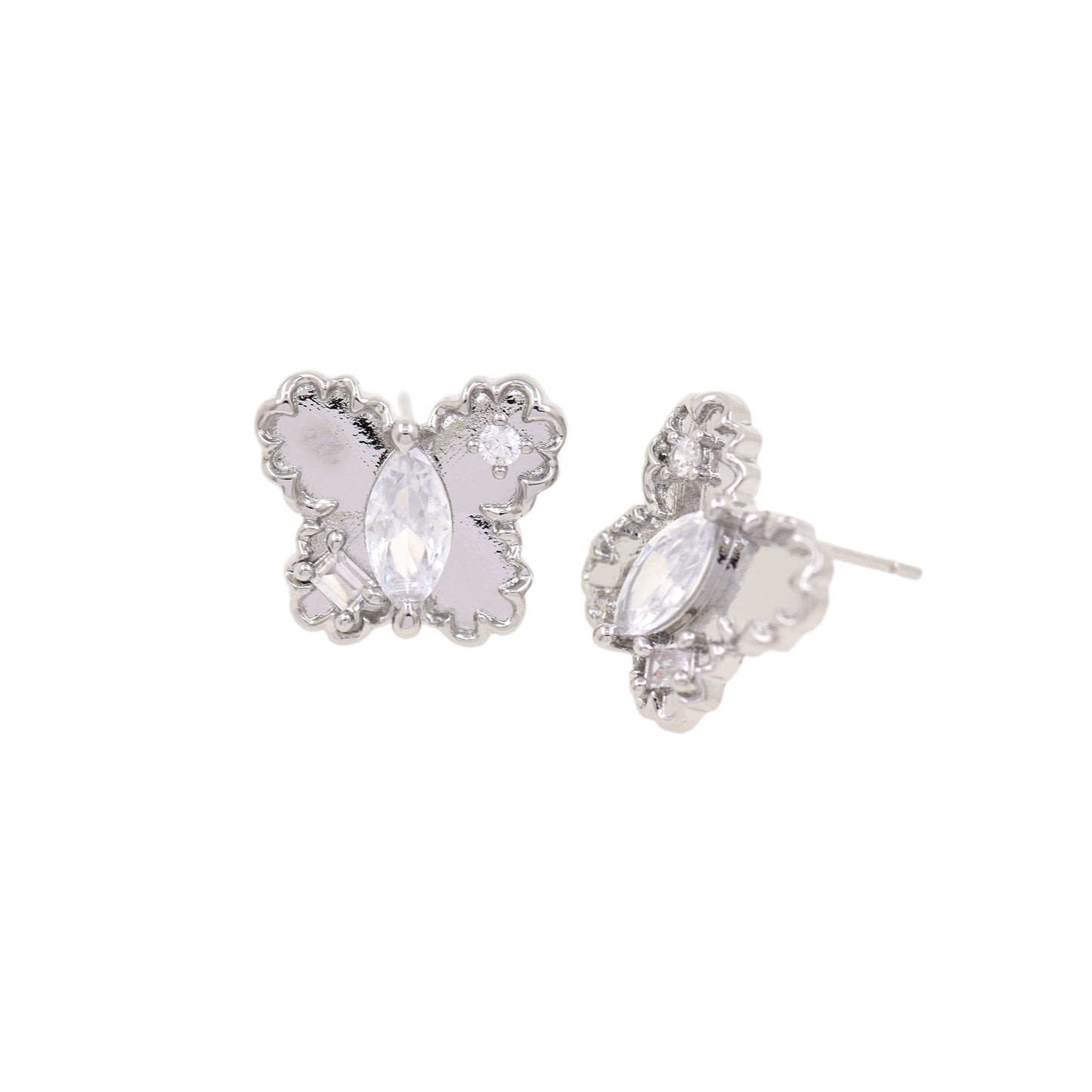 Cute Mouse Cartoon Earrings,18k Gold Filled Butterfly Earrings 15x13mm