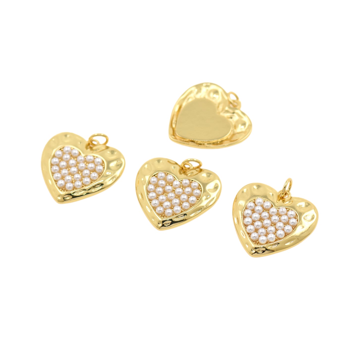 18k Gold Filled Hammered Heart Pendant 20.5x19mm