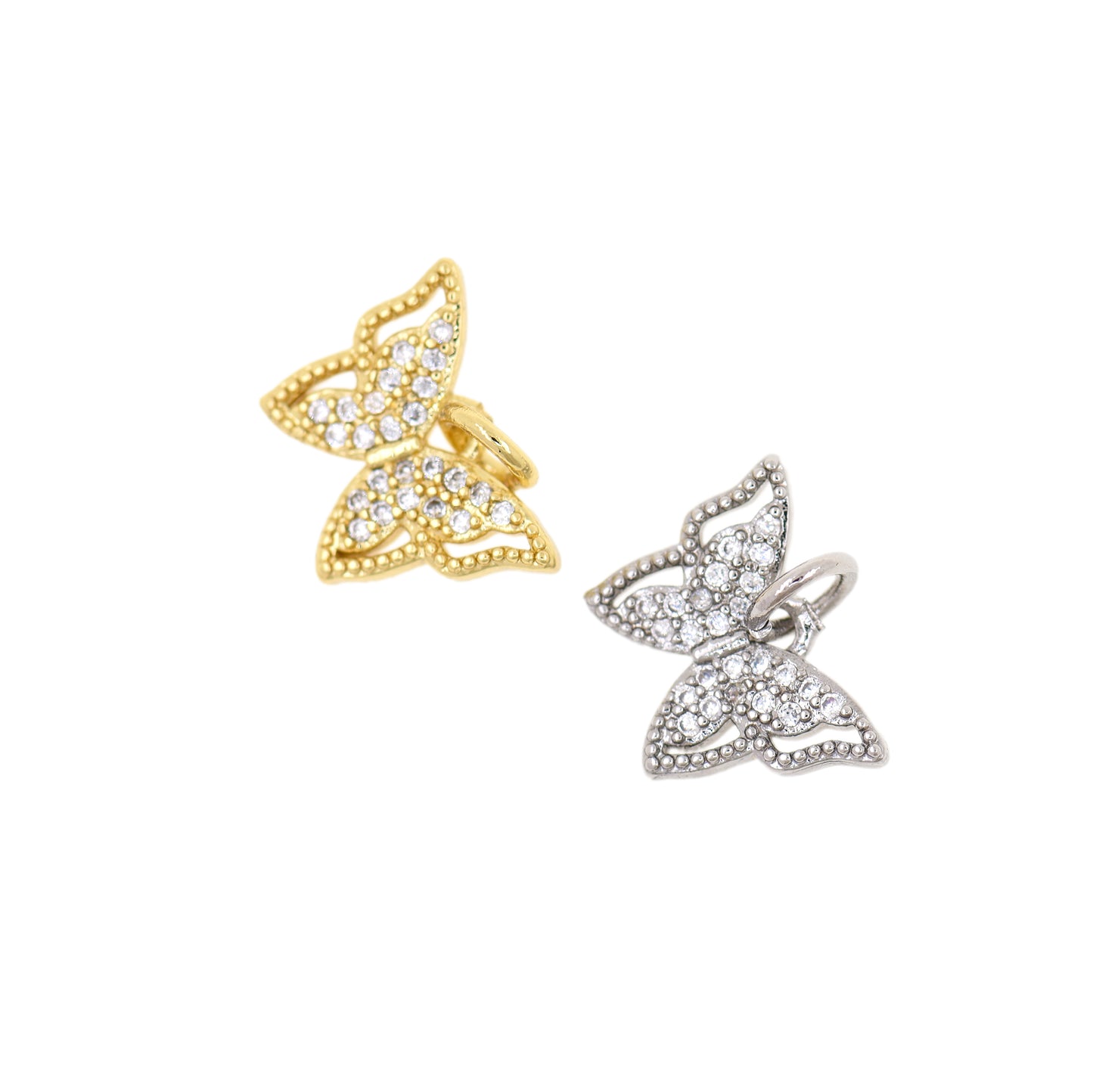 Gold Butterfly Necklace, 18k Gold Plated Butterfly Necklace 13x9.5mm