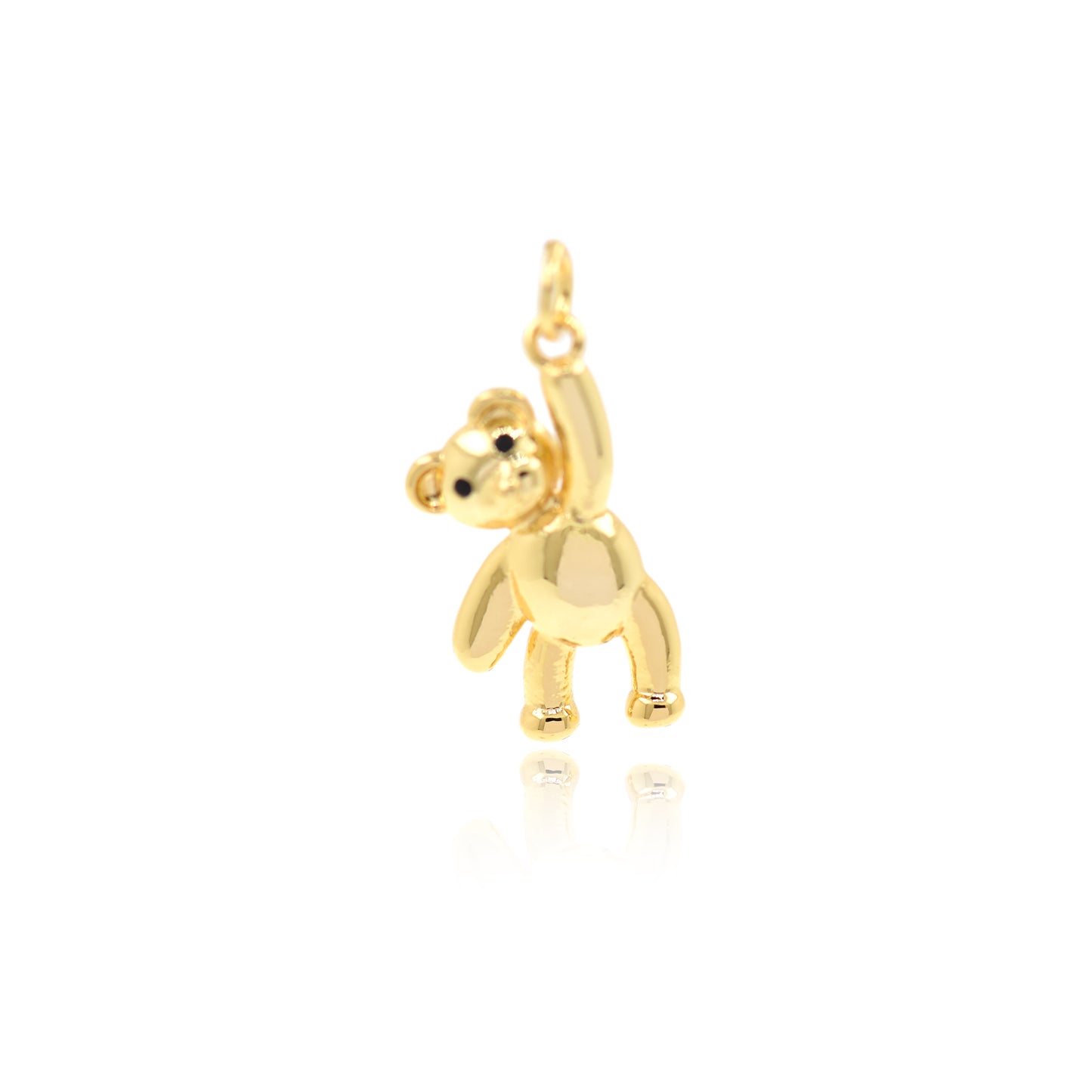 18K Gold Plated Bear Pendant, Animal Bear Charm 22x18mm