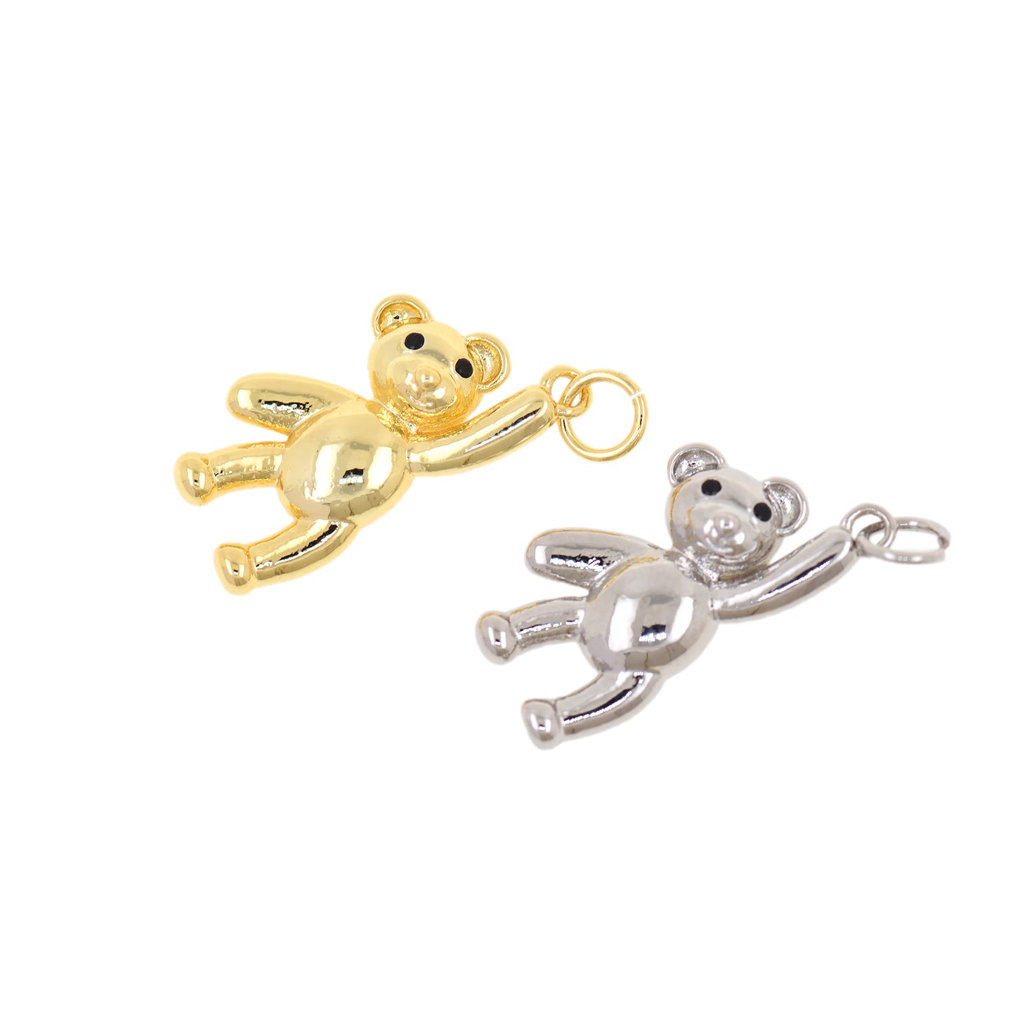 18K Gold Plated Bear Pendant, Animal Bear Charm 22x18mm