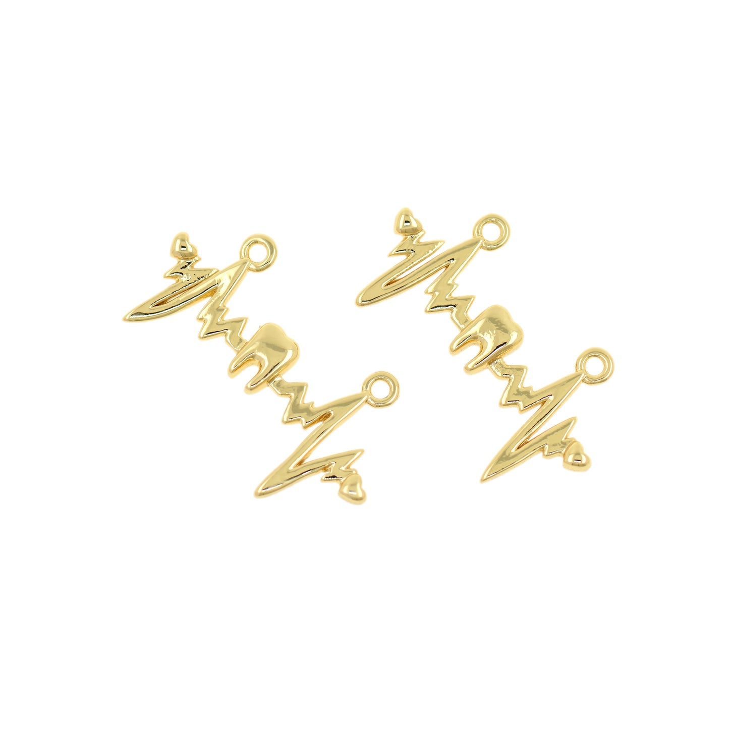 Delicate Brass Gold Plated Letter Connector 24x14mm