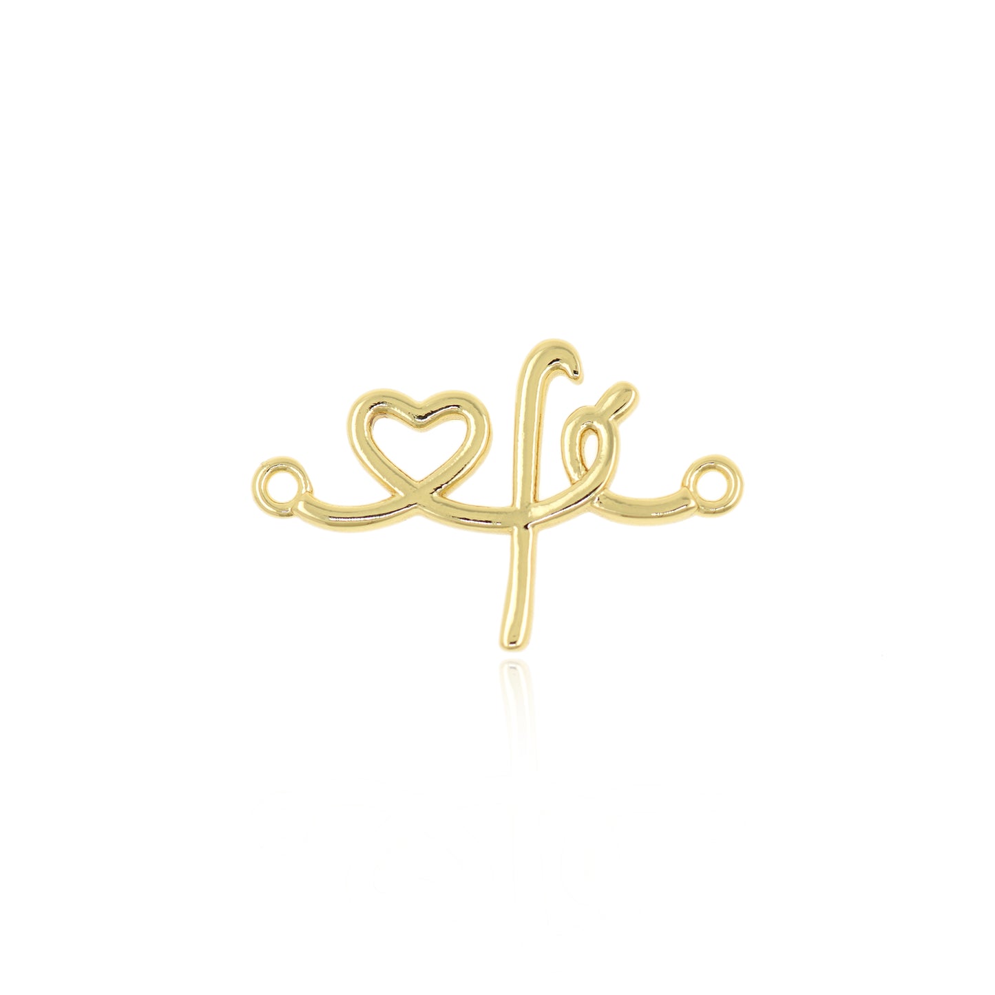 Delicate Brass Gold Plated Letter MAMA Connector 23x15mm