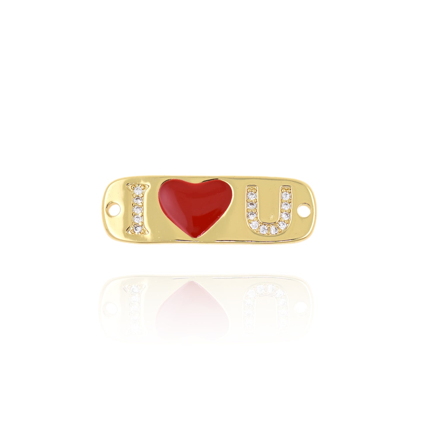 Love Connector, Bridal Love Necklace, Stamped Love Connector 27x8.5mm
