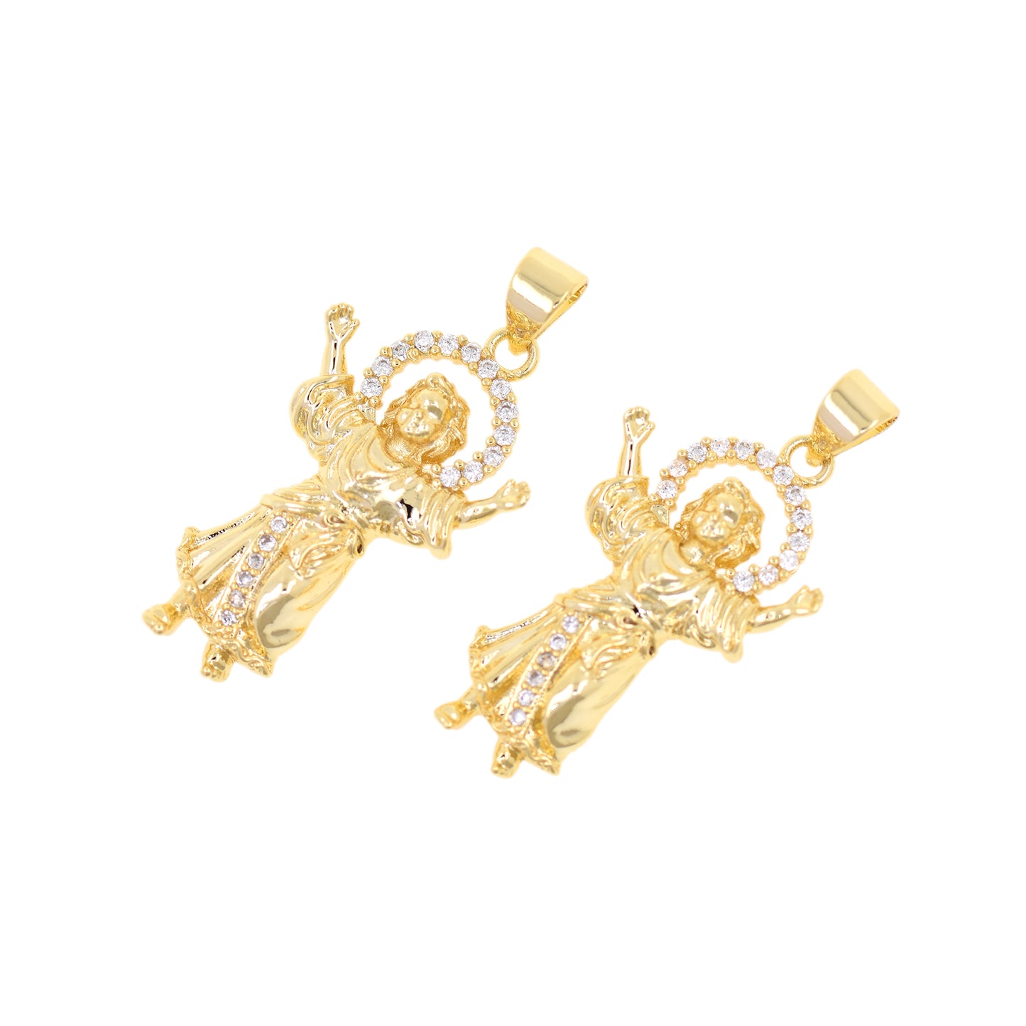 18K Filling Gold Monk Necklace ,Monk Pendant 26x16mm