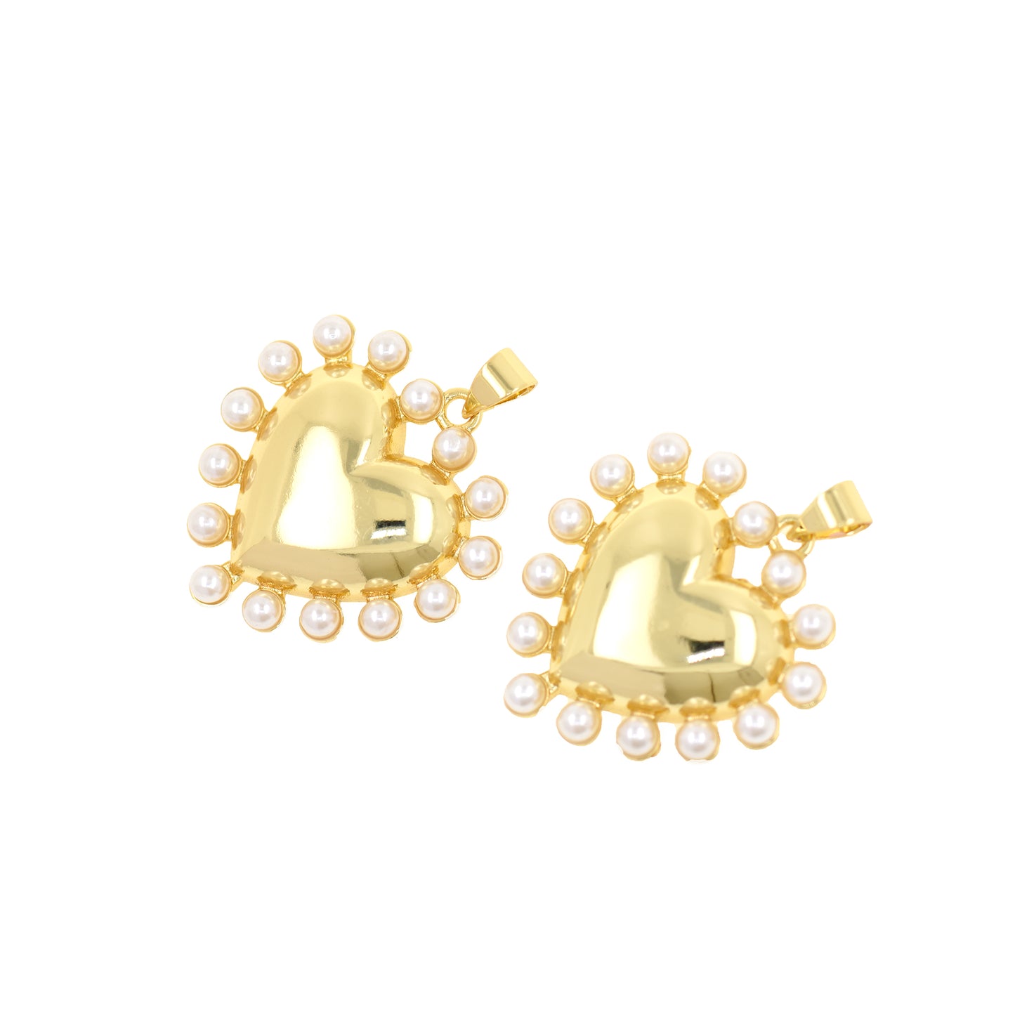 CZ Pave Heart Jewelry Pendants 26x25mm