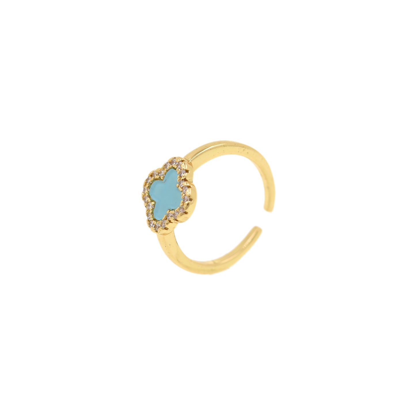 Brass Gold Plated Colored Zircon Rectangle Ring 11.5x21mm