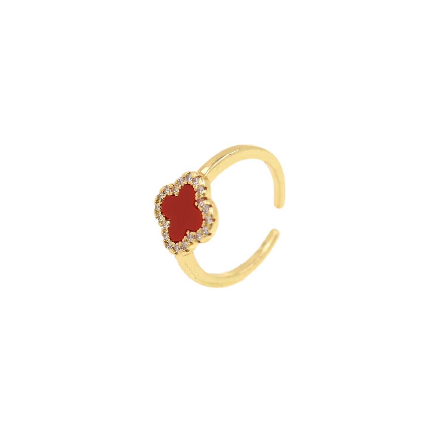 Brass Gold Plated Colored Zircon Rectangle Ring 11.5x21mm