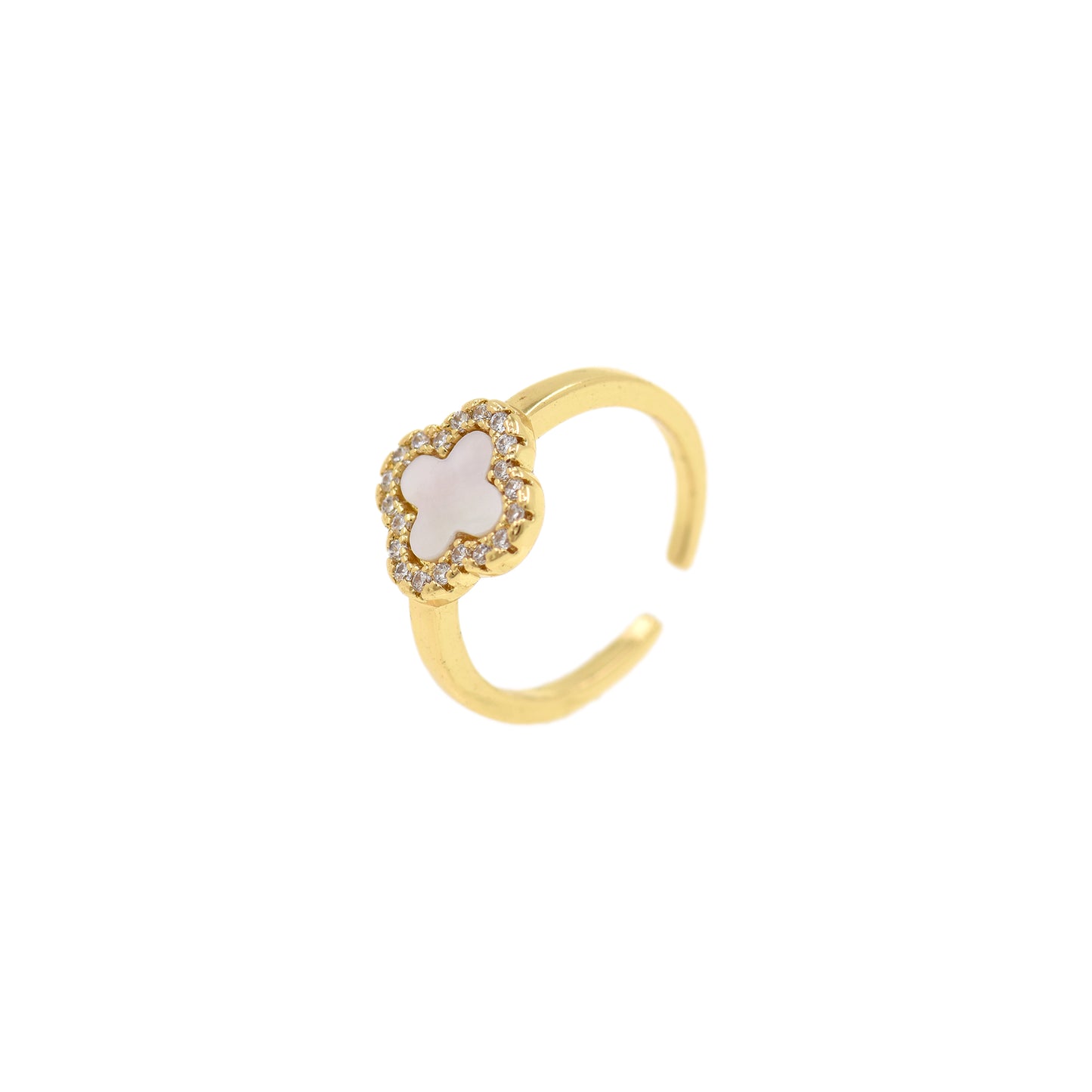 Brass Gold Plated Colored Zircon Rectangle Ring 11.5x21mm