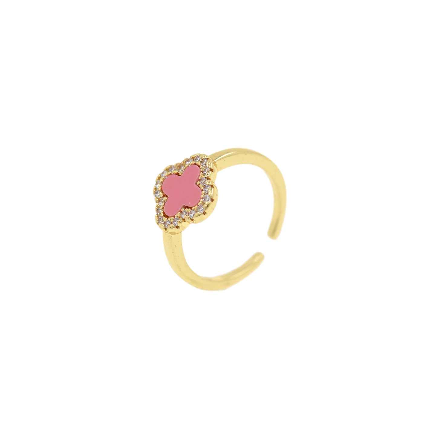 Brass Gold Plated Colored Zircon Rectangle Ring 11.5x21mm