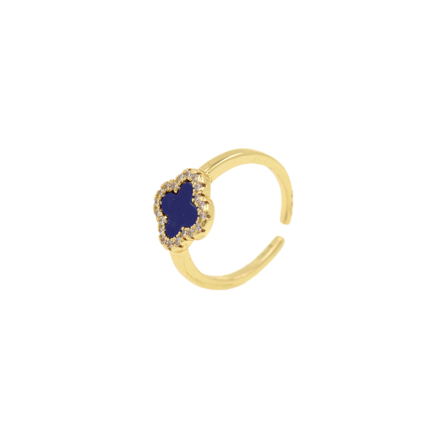 Brass Gold Plated Colored Zircon Rectangle Ring 11.5x21mm