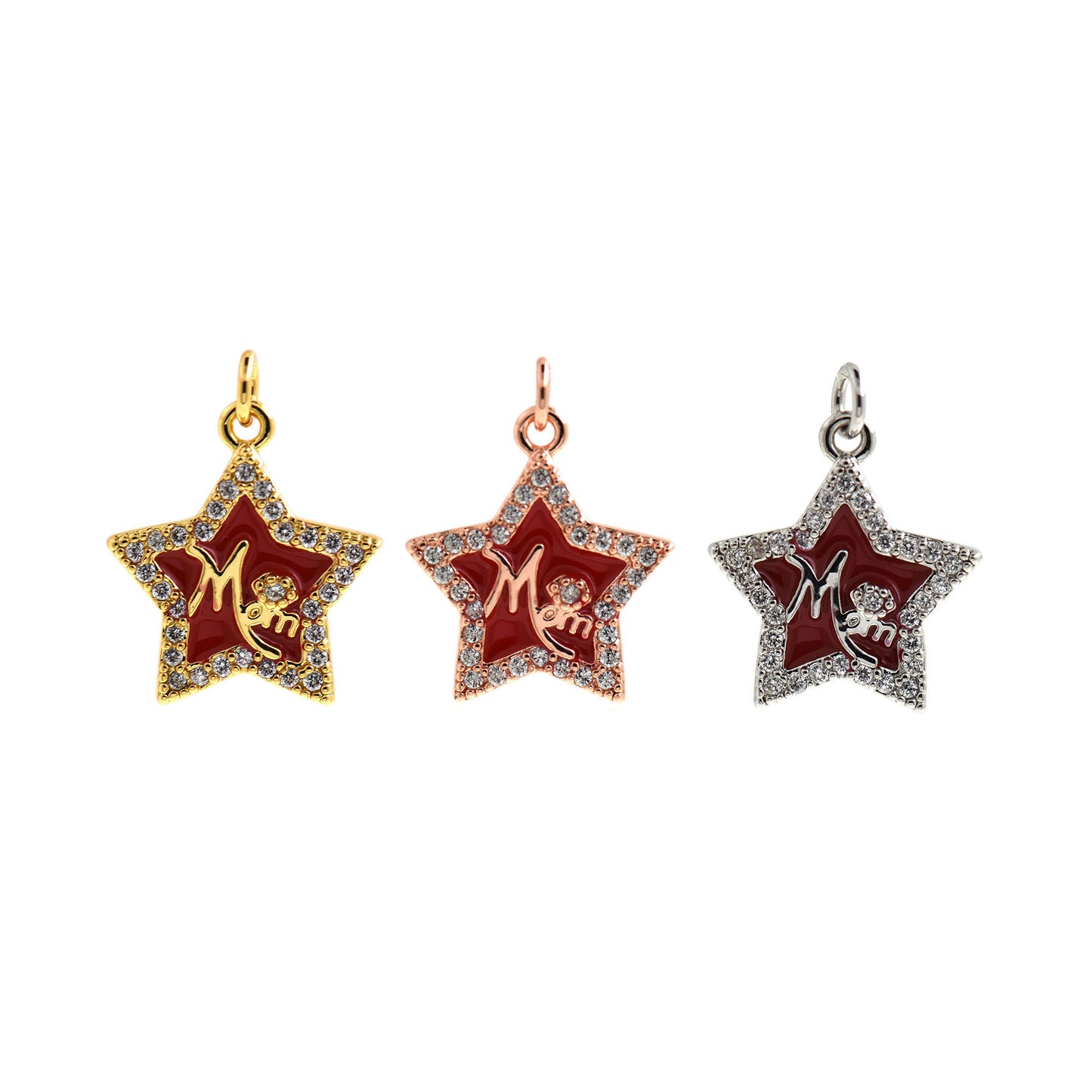 Dainty Gold Filled Star Charm,Colorful Enamel Lucky Star Jewelry 14.7x16mm