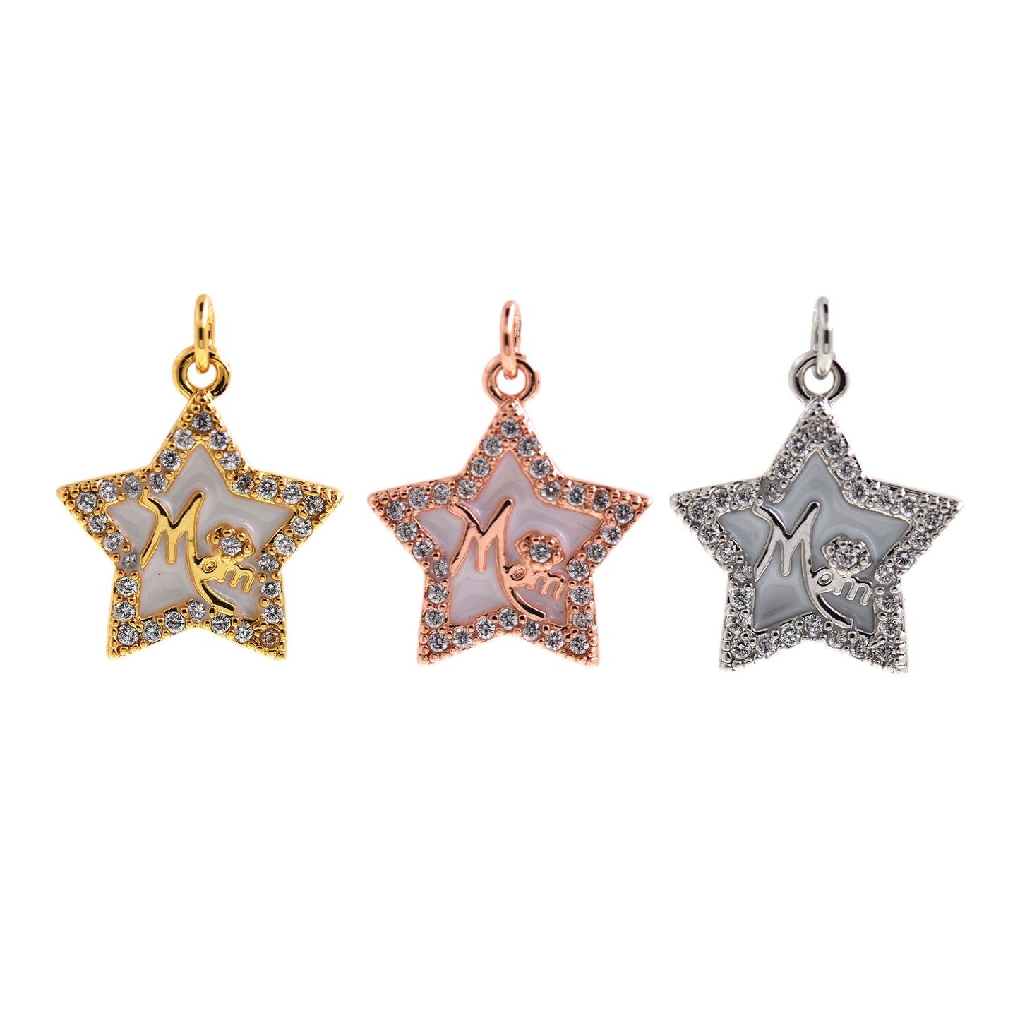 Dainty Gold Filled Star Charm,Colorful Enamel Lucky Star Jewelry 14.7x16mm