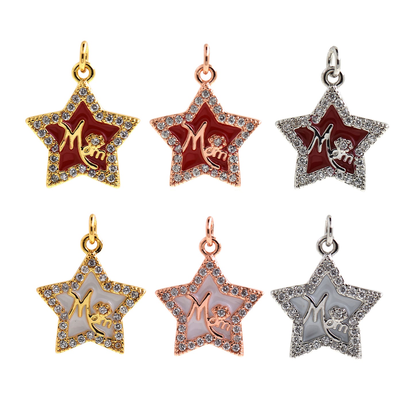 Dainty Gold Filled Star Charm,Colorful Enamel Lucky Star Jewelry 14.7x16mm