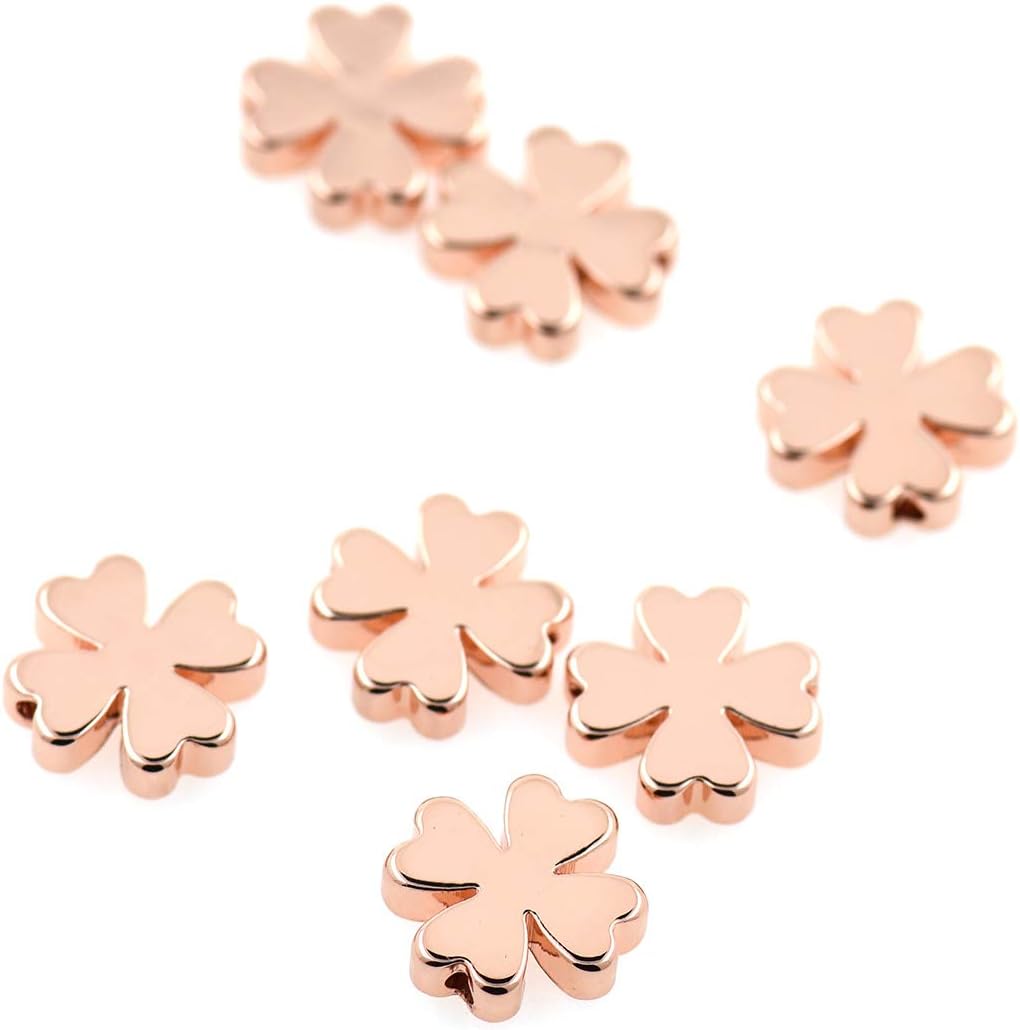 Clover Charms,Brass Flower Spacer Accessories 10x2.5mm