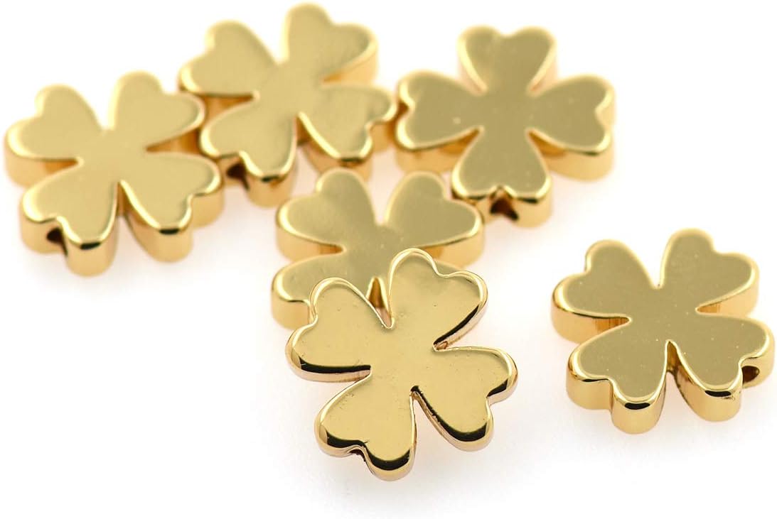 Clover Charms,Brass Flower Spacer Accessories 10x2.5mm