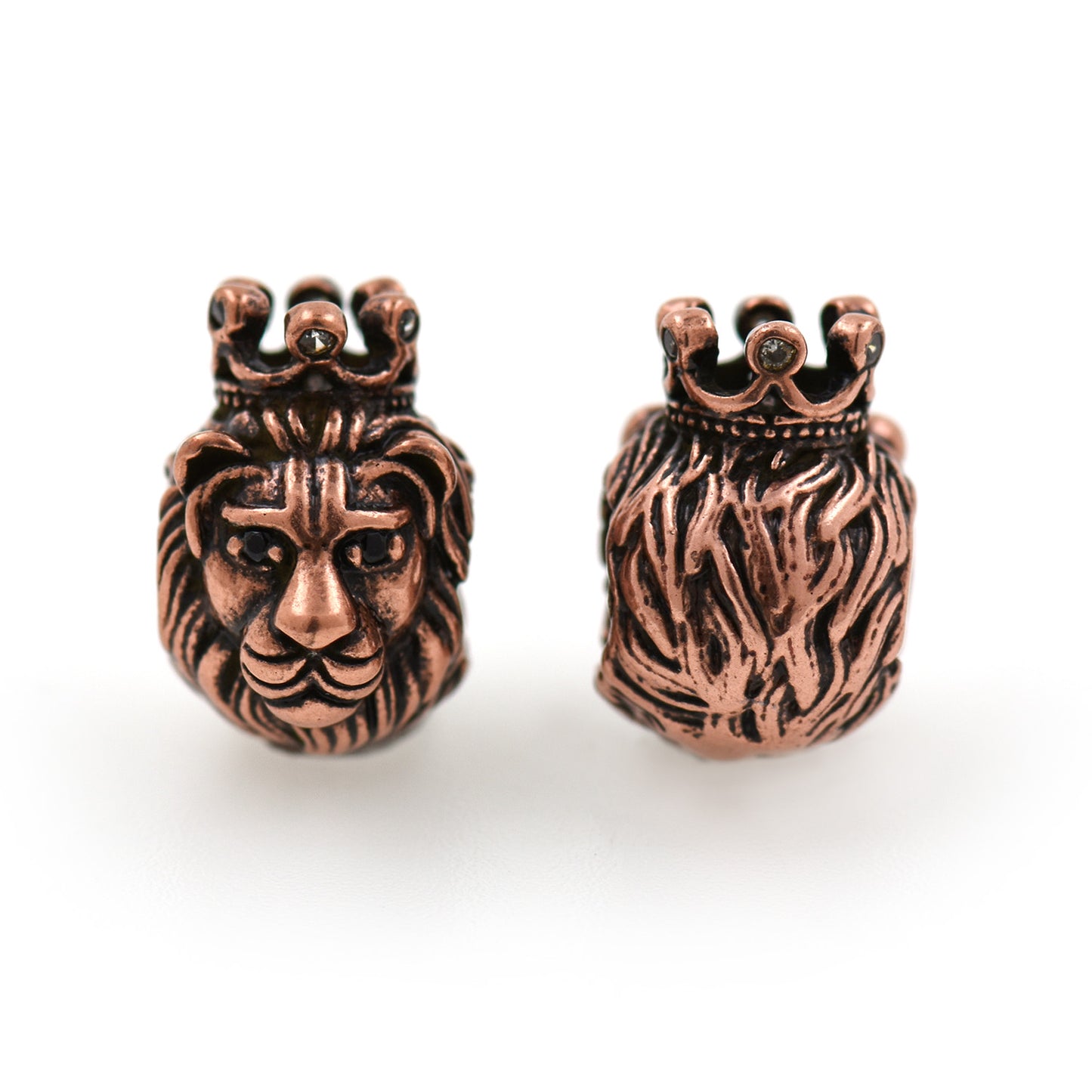 Antique CZ Lion King Head Spacer Beads 9x14mm