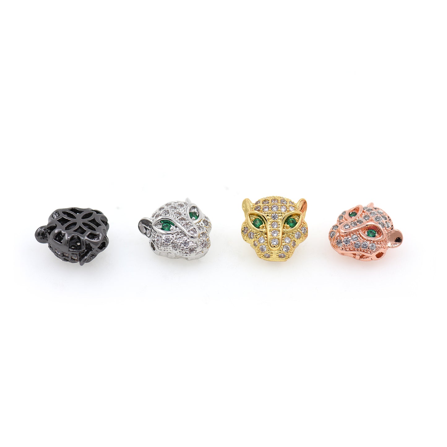 Green Eyes Leopard Spacer Beads  11X11mm