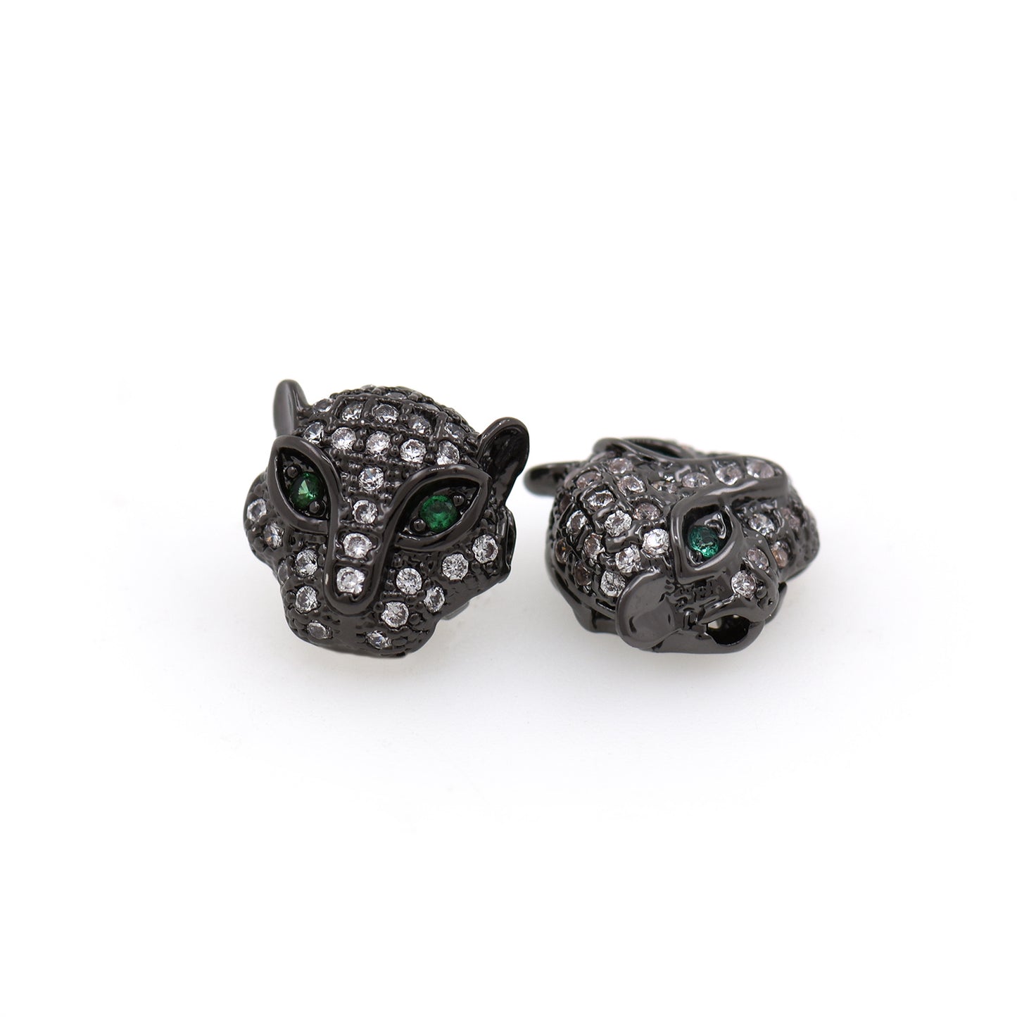 Green Eyes Leopard Spacer Beads  11X11mm