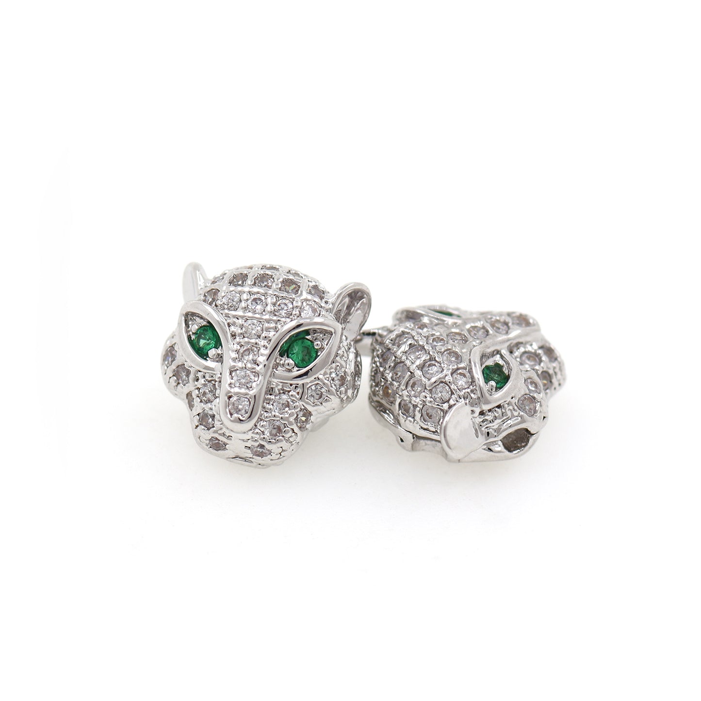 Green Eyes Leopard Spacer Beads  11X11mm