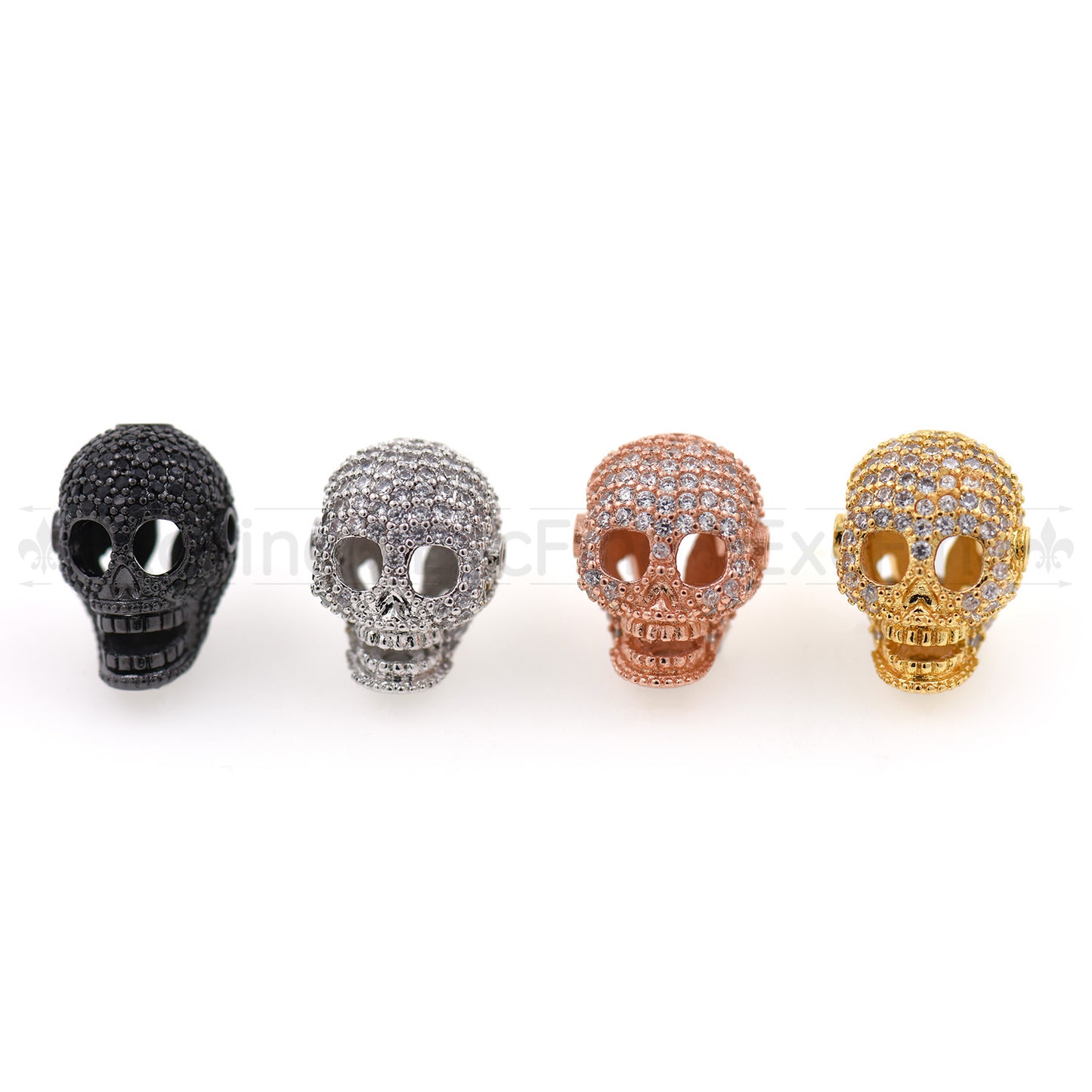 Micro Pave Skull Bead 16x12.5mm