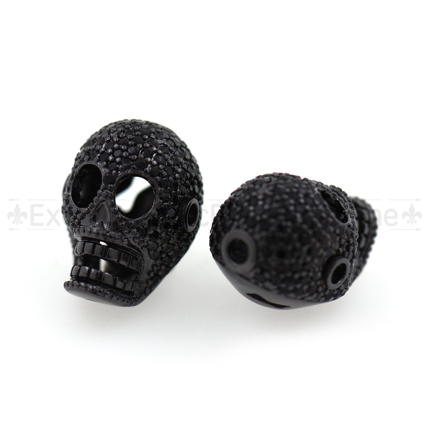 Micro Pave Skull Bead 16x12.5mm