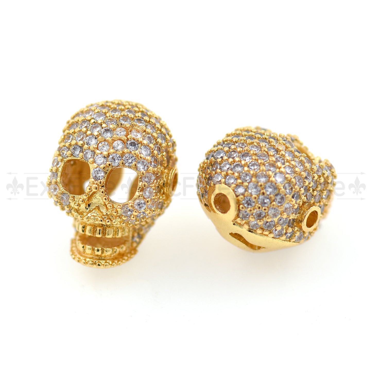 Micro Pave Skull Bead 16x12.5mm