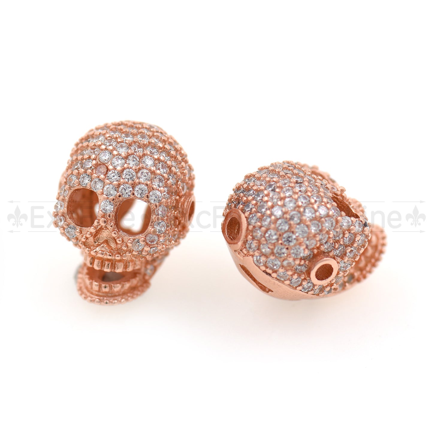 Micro Pave Skull Bead 16x12.5mm