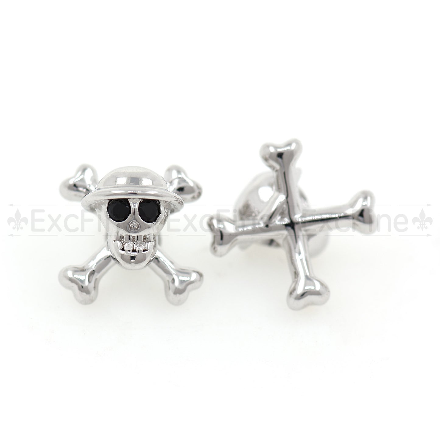 Skull with Cross Bone Spacer Bead 13x13mm