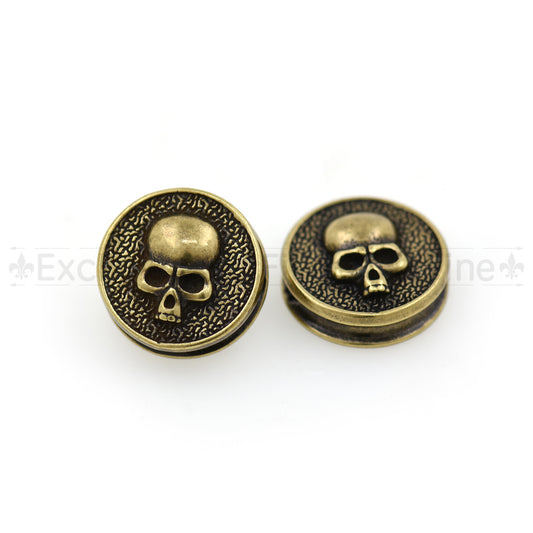 Vintage Style Round Skull,Antique Metal Coin Beads 13.5x13.5mm