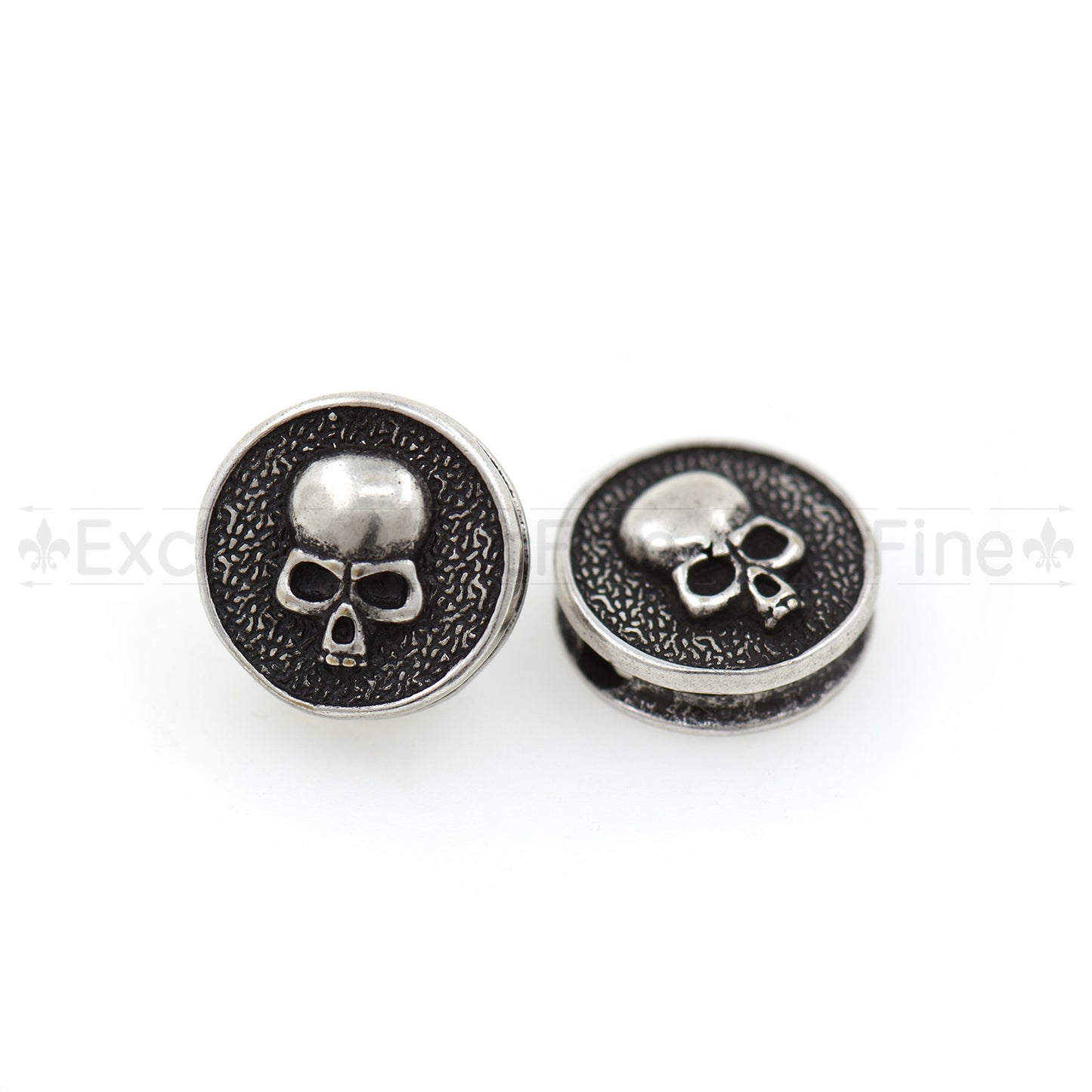 Vintage Style Round Skull,Antique Metal Coin Beads 13.5x13.5mm