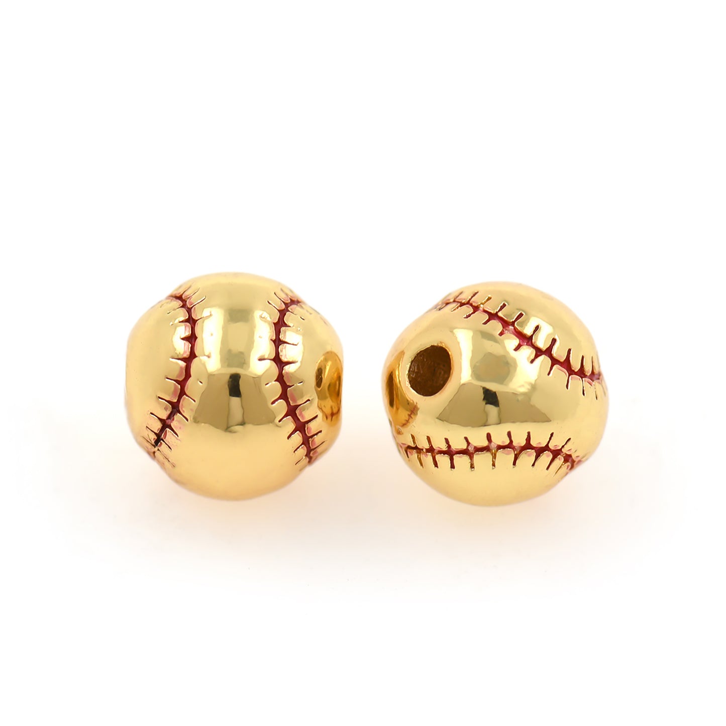 Baseball Spacer Beads 9mm