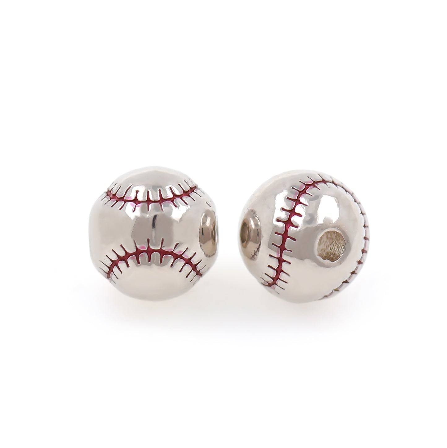 Baseball Spacer Beads 9mm