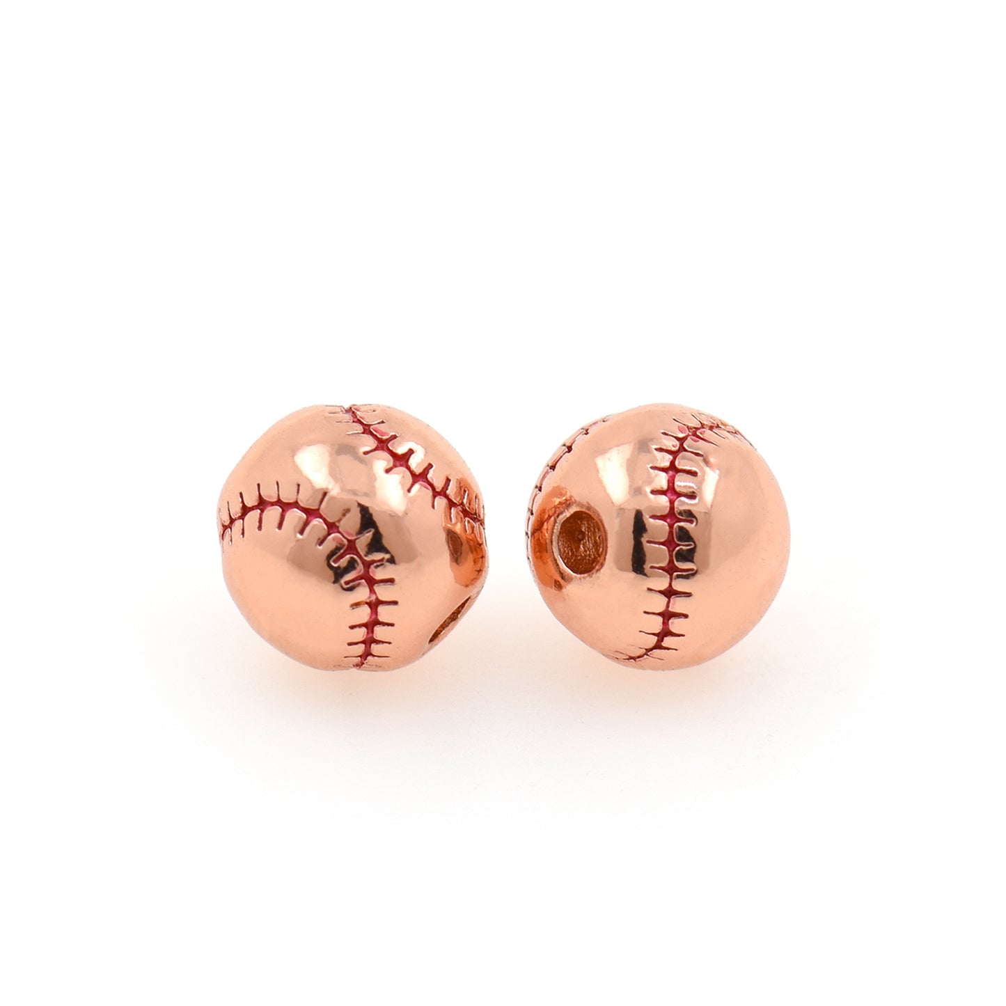 Baseball Spacer Beads 9mm