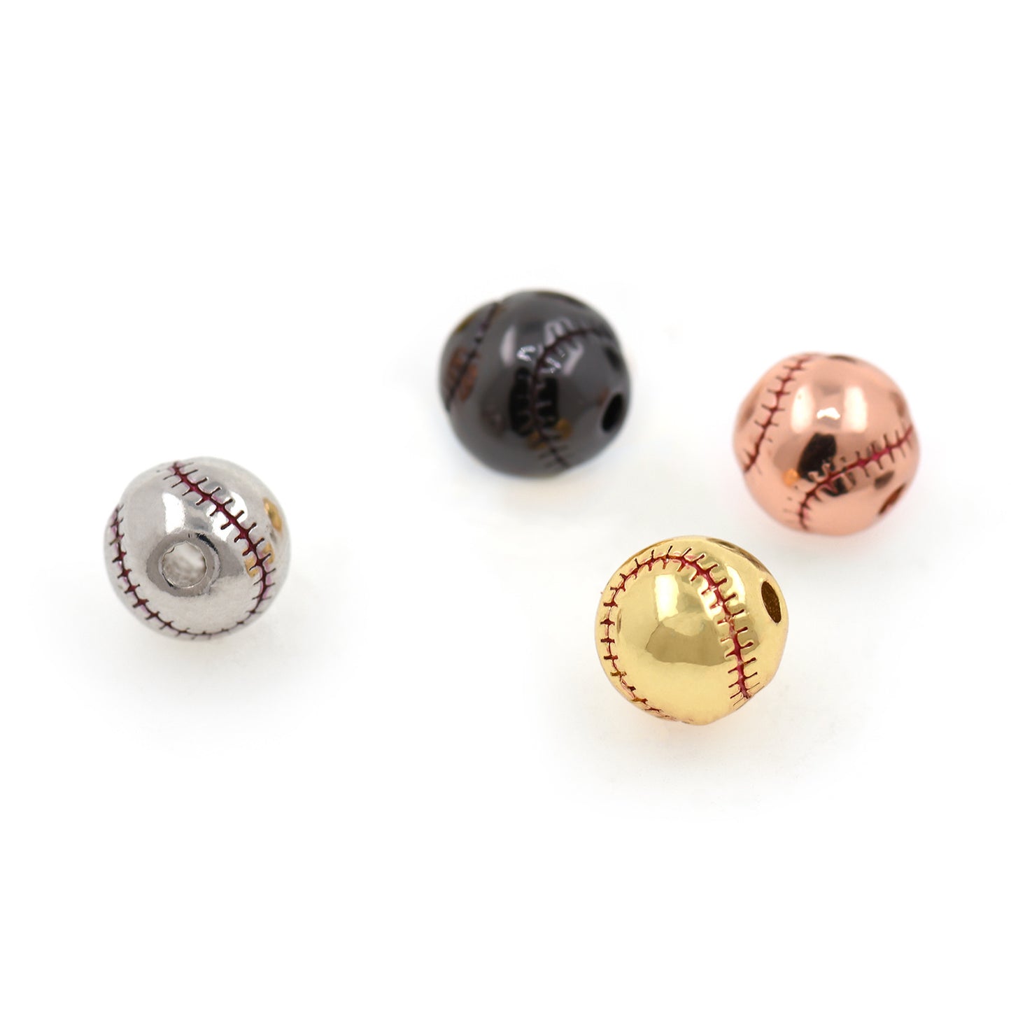 Baseball Spacer Beads 9mm