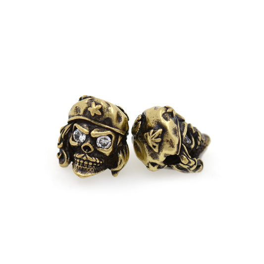 CZ Micro Pave Skull Spacer Beads 12x11mm