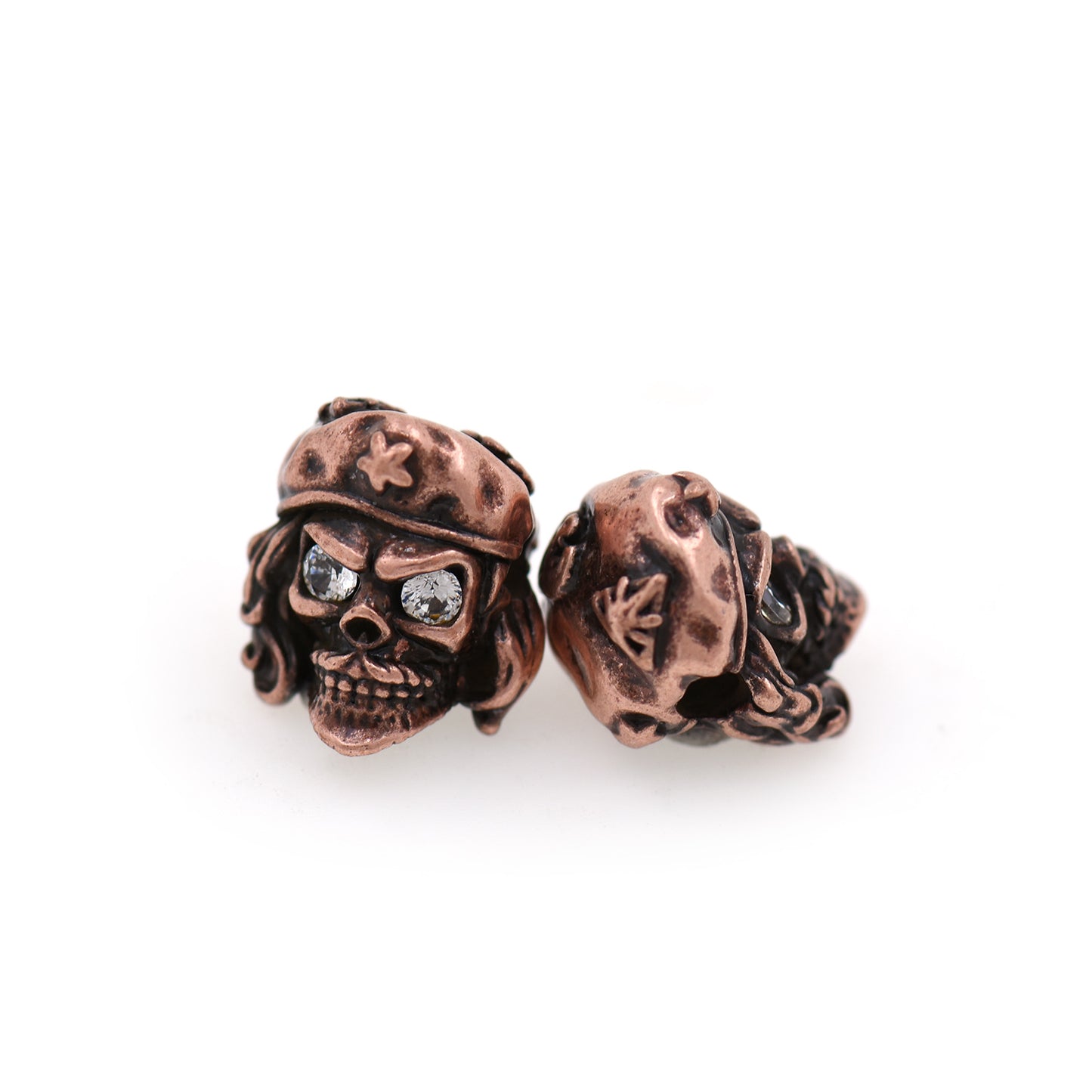 CZ Micro Pave Skull Spacer Beads 12x11mm