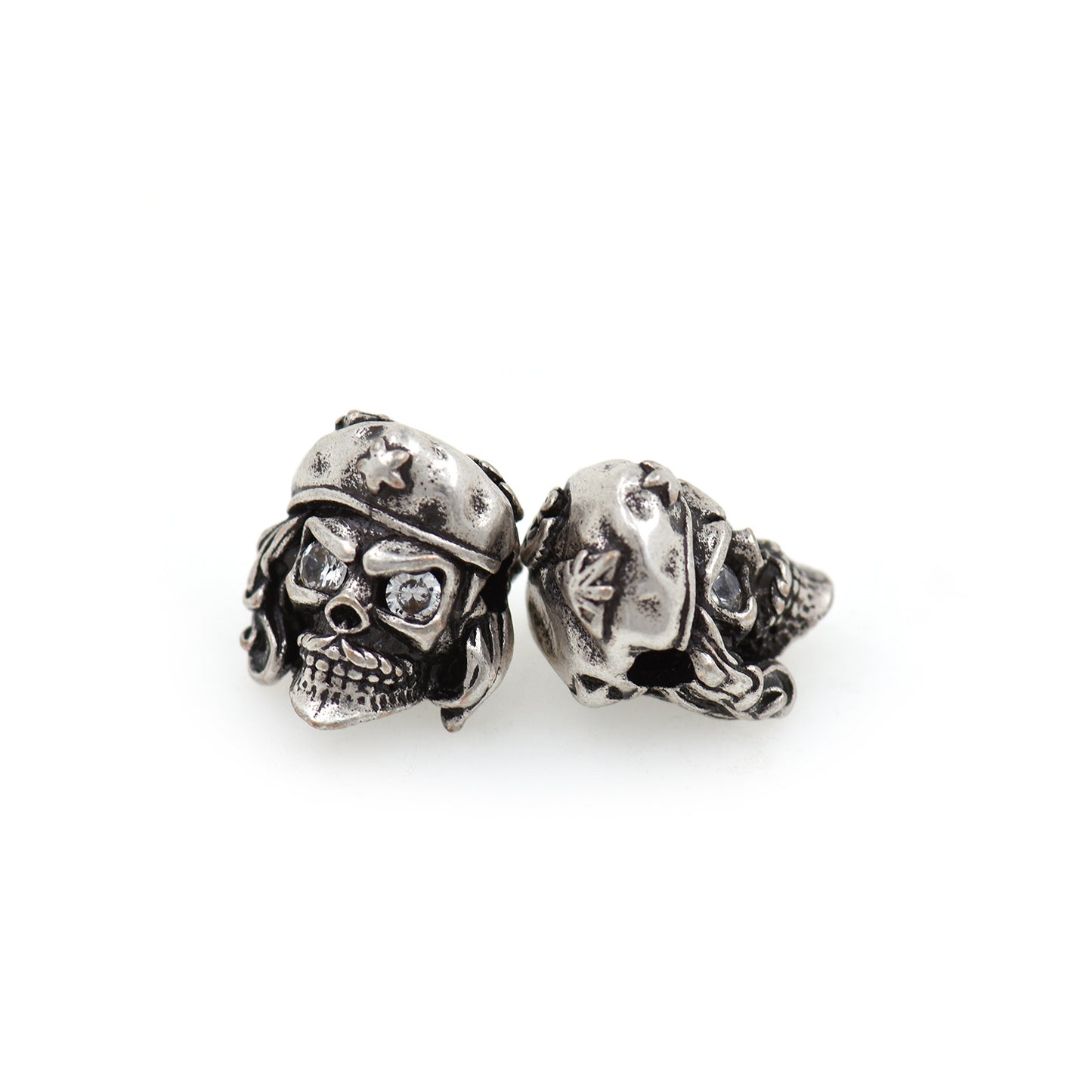 CZ Micro Pave Skull Spacer Beads 12x11mm