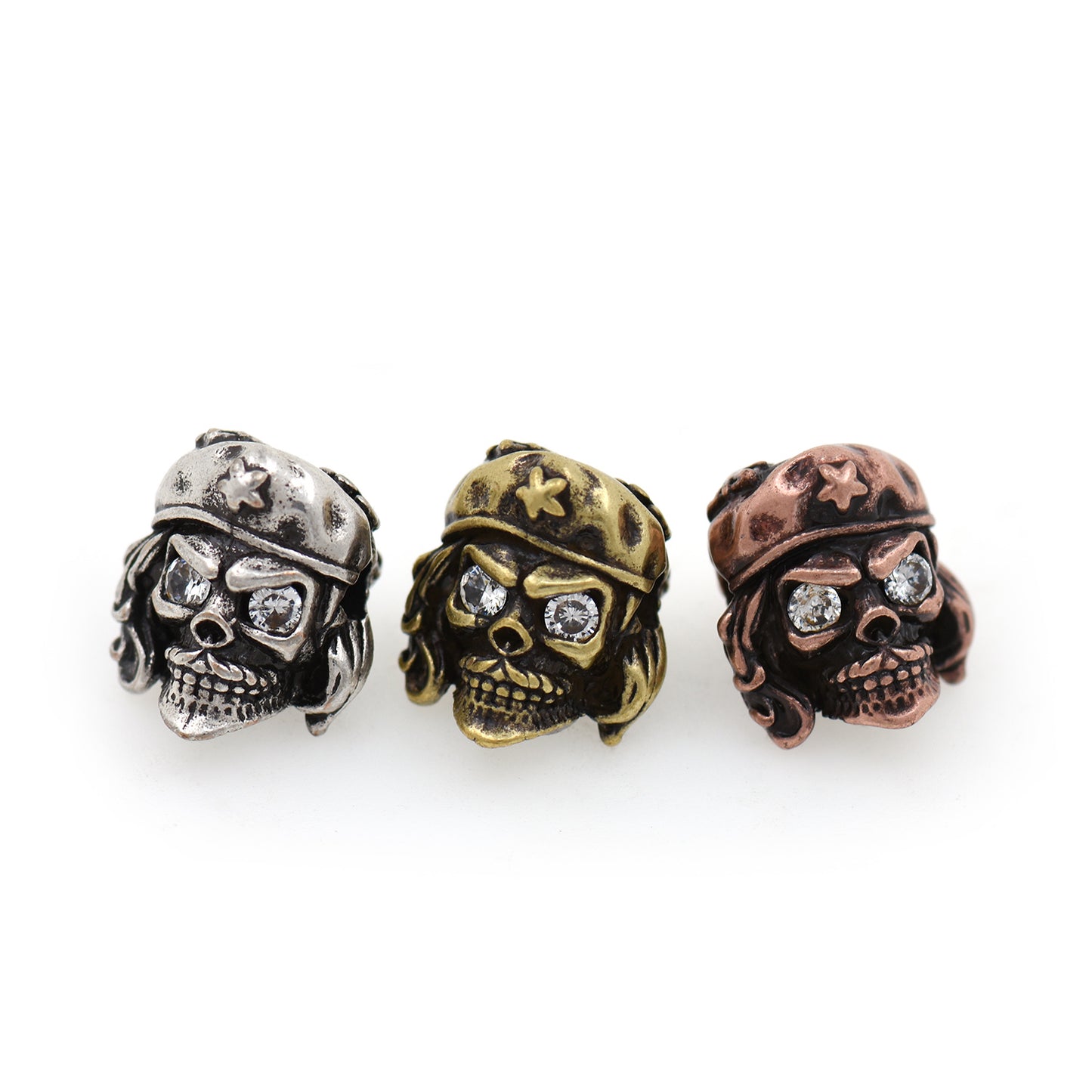 CZ Micro Pave Skull Spacer Beads 12x11mm