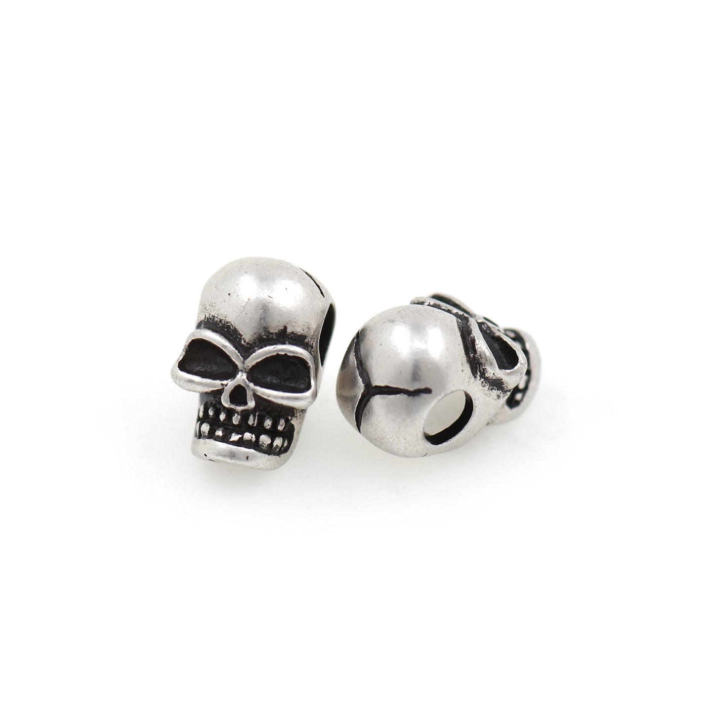 Tiny Skull Head Beads,Blank Eyes Skull Spacer Beads 9x6mm