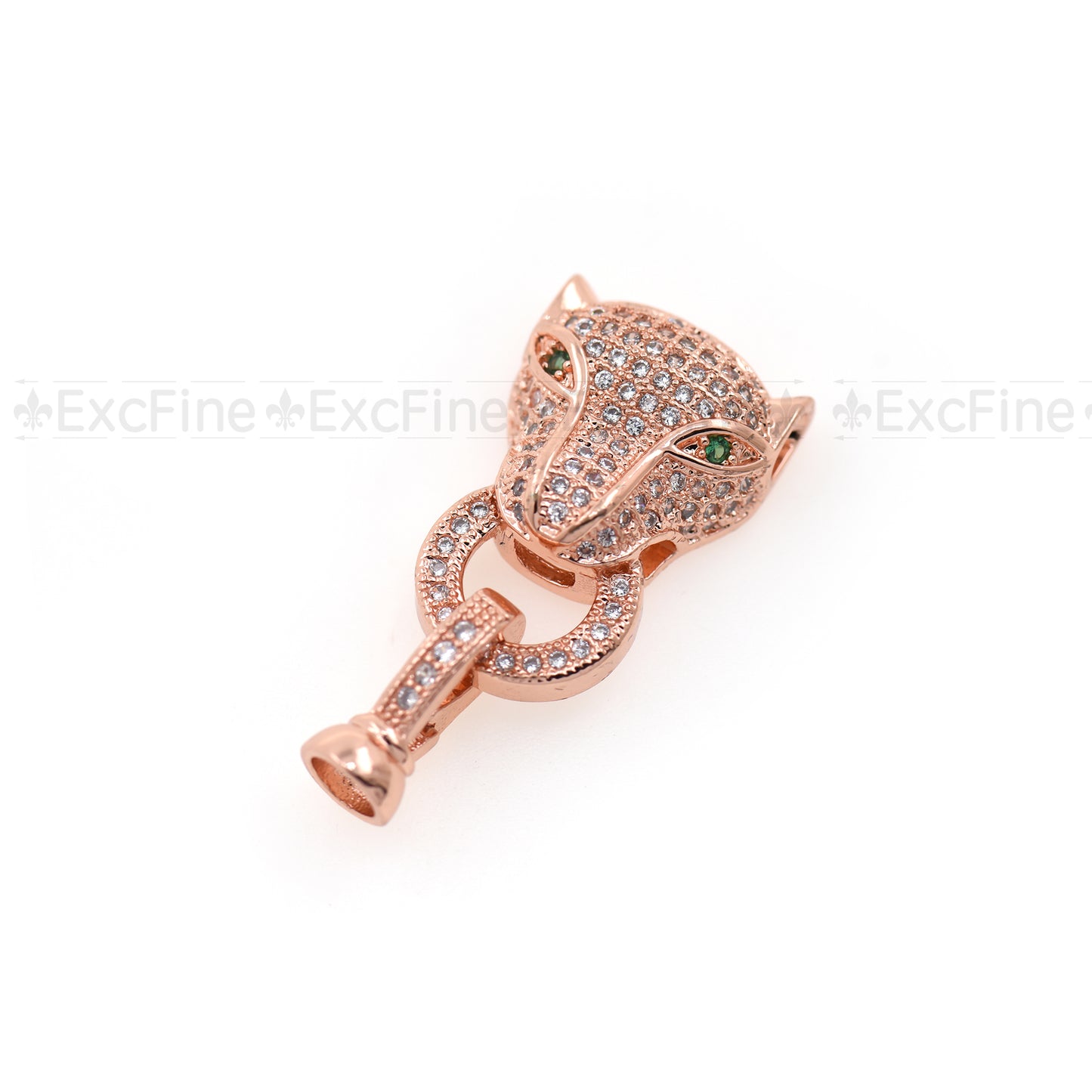 CZ Pave Leopard Head Buckle Jewelry Clasp Supplies 33x12mm