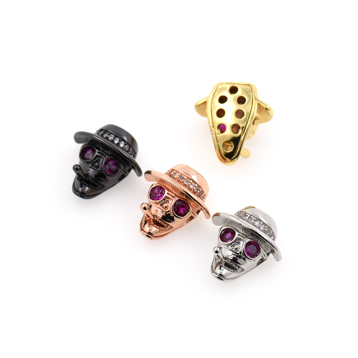 Micro Pave Mr. Hat,Spacer Beads,Copper Spacer 14x15mm