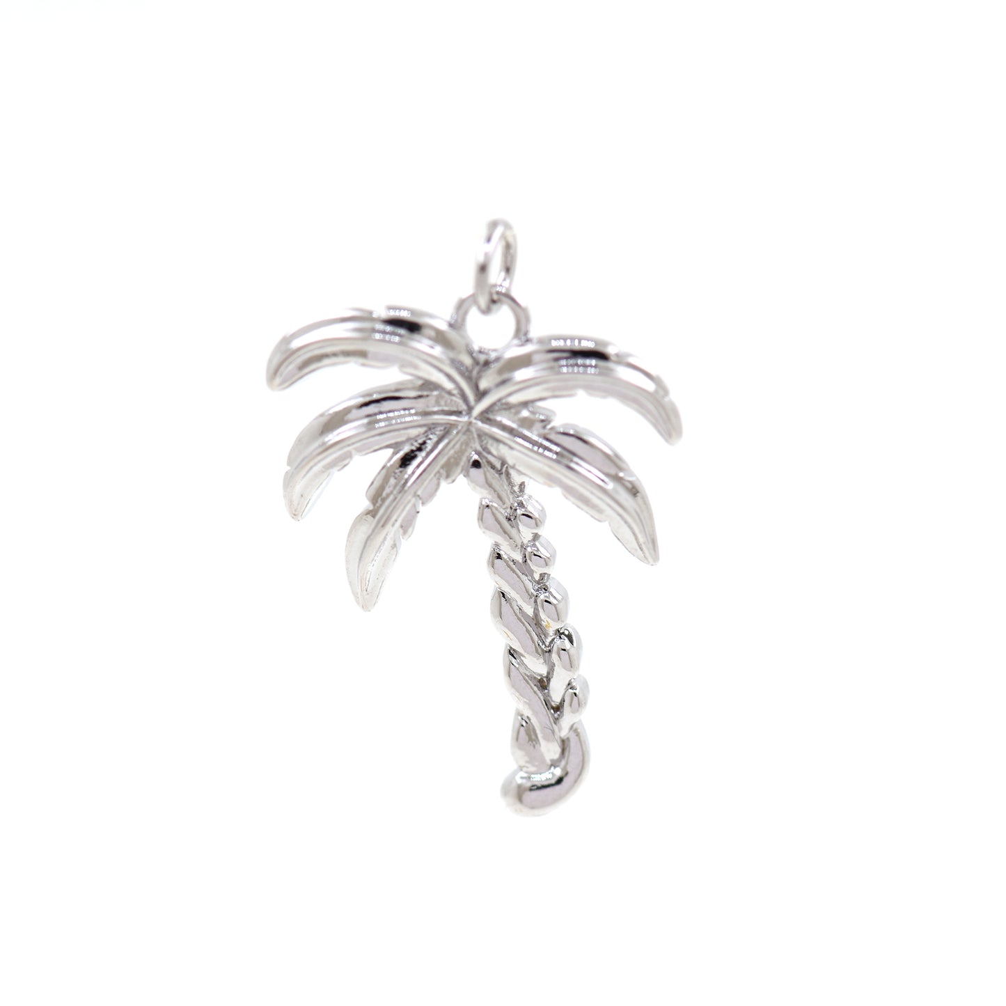 18K Gold Coconut Tree Charm,Mini Palm Tree Pendant 30x21.5mm